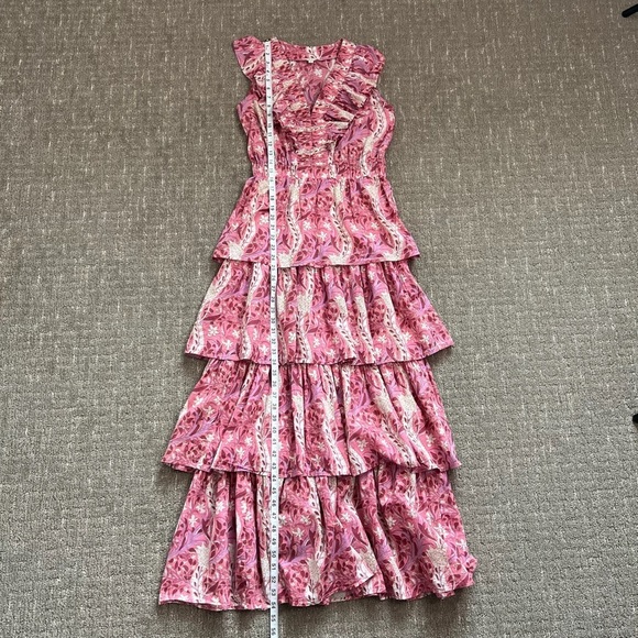 Anna Cate Charlotte Maxi Dress in Vine Mix Pink Floral Ruffle Tiered Size XS - Picture 5 of 8